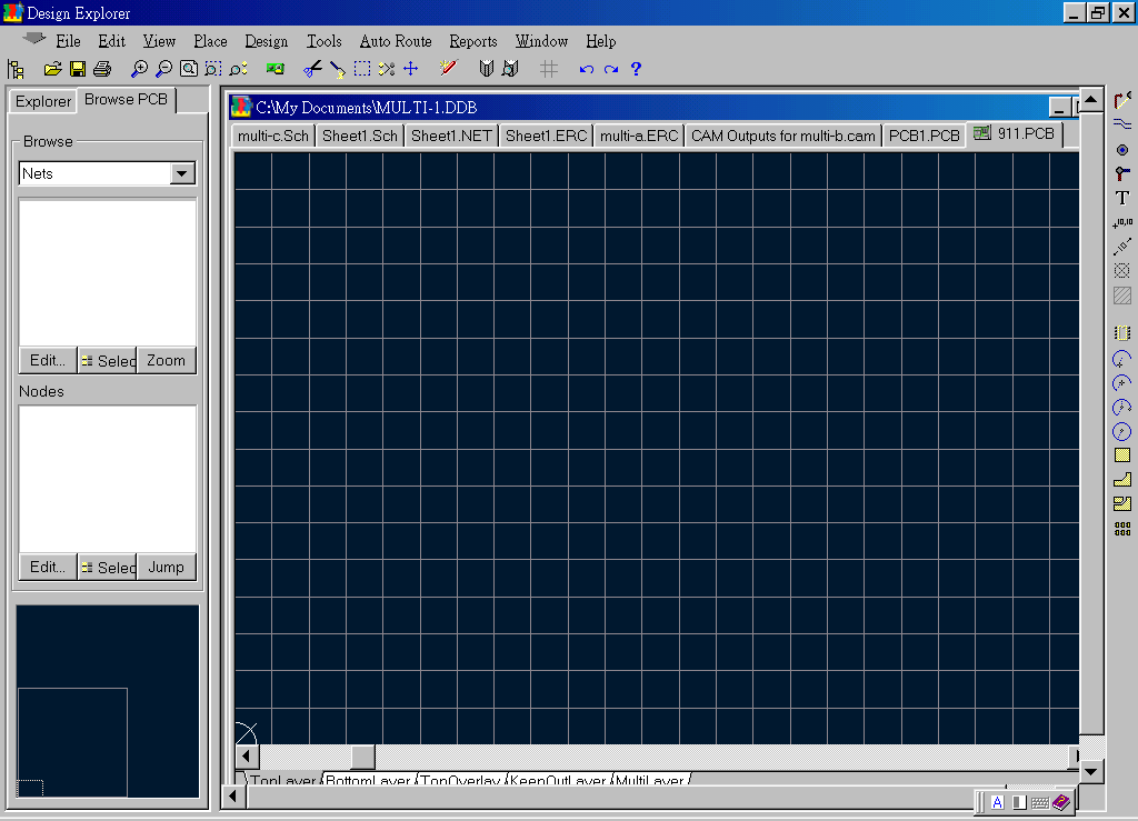 先預(yù)備一個(gè)PCB編輯環(huán)境，不必設(shè)置邊界。