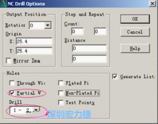 轉完Gerber后，接著還需轉鉆孔，通孔和盲、埋孔的轉法有所不同，轉通孔只須點擊Add，在彈出的窗口Document Name輸入文件名